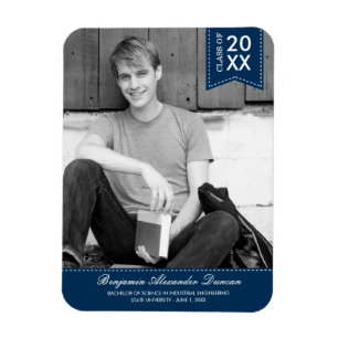 Íman Magneta de Anúncio de Graduação com Legenda