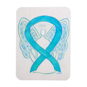 Íman Magneta de Arte Angel com Fita Azul Turquesa