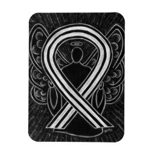 Íman Magneta de Arte Anjo para Sensibilização a Preto