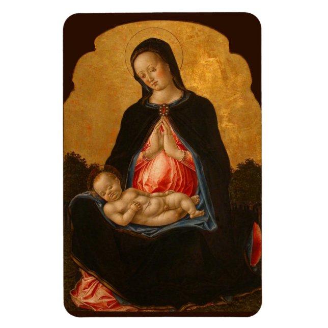 Íman Magneta de arte da Madonna e da Criança (Vertical)