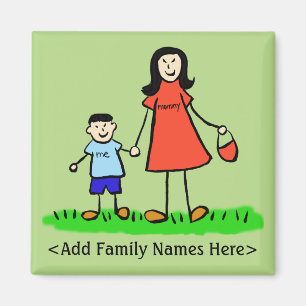 Íman Magneta de Arte de Caráter Personalizado da Famí