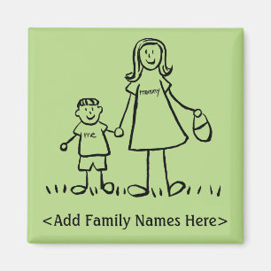 Íman Magneta de Arte de Caráter Personalizado da Famí
