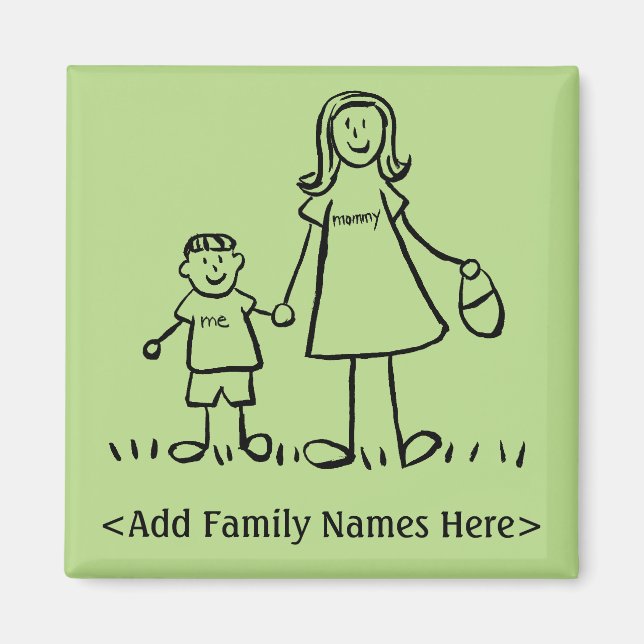 Íman Magneta de Arte de Caráter Personalizado da Famíli (Frente)