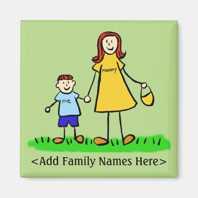 Íman Magneta de Arte de Caráter Personalizado da Famíli (Frente)