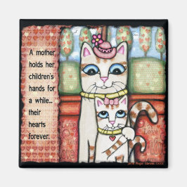 Íman Magneta de Arte de Gato Cardíaco da Mãe