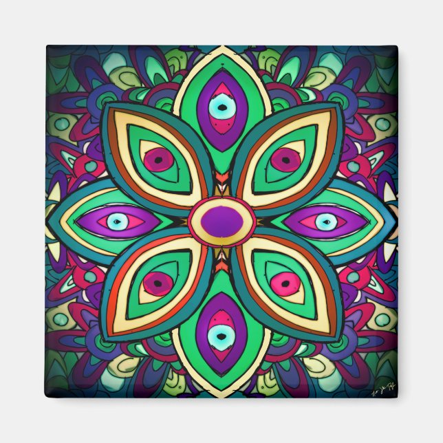 Íman Magneta de Arte de Lotus (Frente)