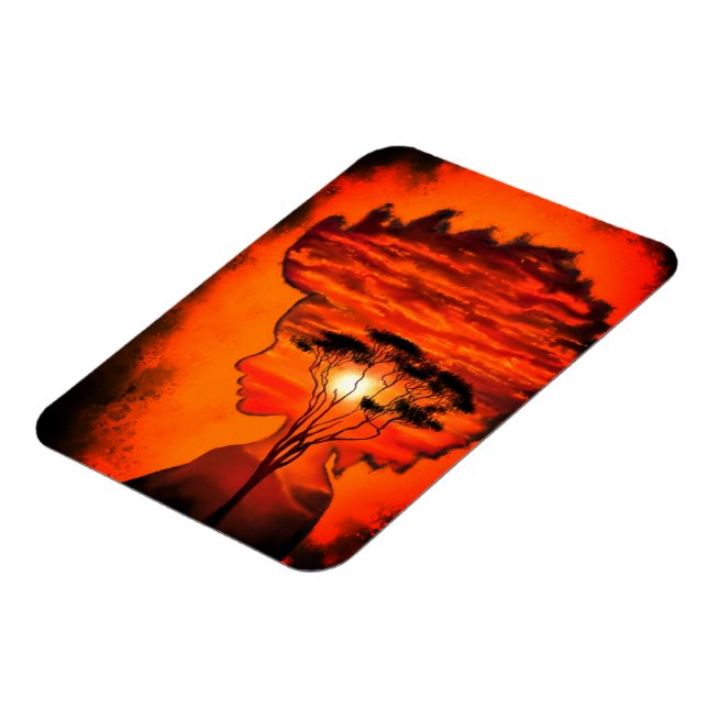 Íman Magneta de Arte Silhueta Sunset - Pintura (Left Side)