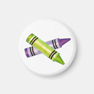 Íman Magneta de artista de arte verde roxa