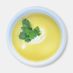 Íman Magneta de batata e sopa de alho francês