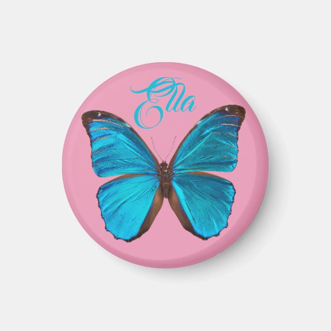 Íman Magneta de Borboleta Azul (Frente)