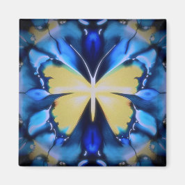 Íman Magneta de borboleta azul e amarela