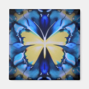 Íman Magneta de borboleta azul e amarela