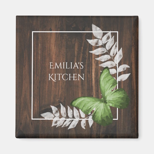 Íman Magneta de borboleta verde russa (Frente)