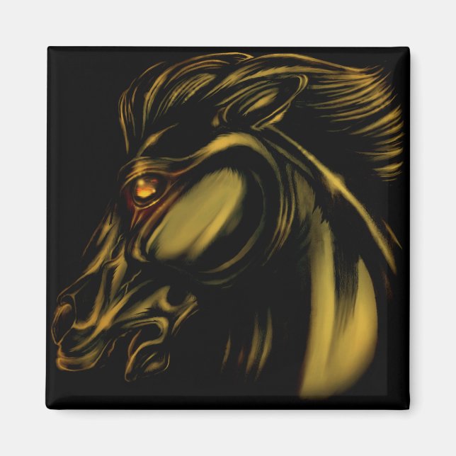 Íman Magneta de Bronze Bronze de Garão Branco (Frente)