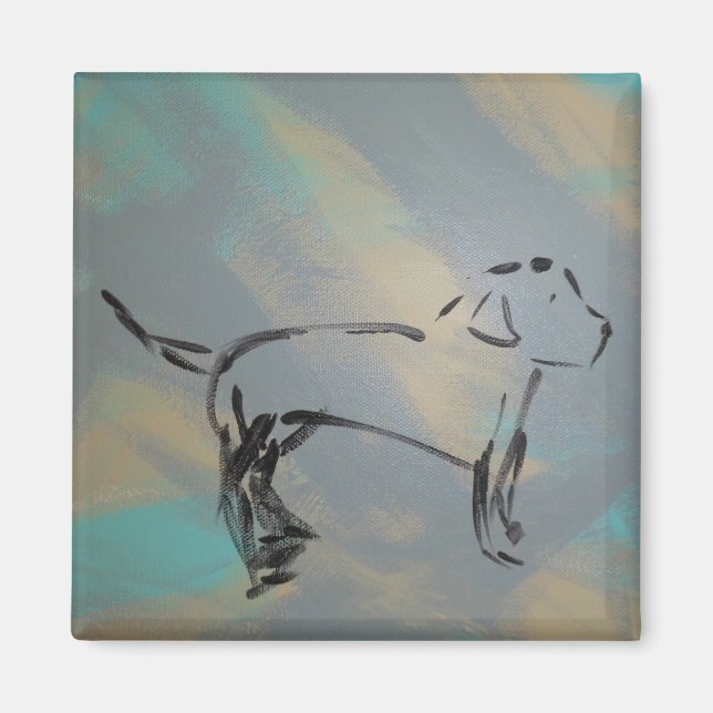Íman Magneta de Cachorro ao Quadrado (Frente)