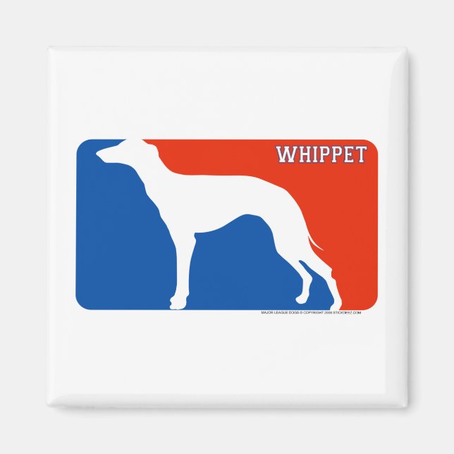 Íman Magneta de Cachorro da Liga Principal de Whippet (Frente)