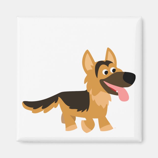 Íman Magneta de Cachorro de German shepherd de Cartoon (Frente)