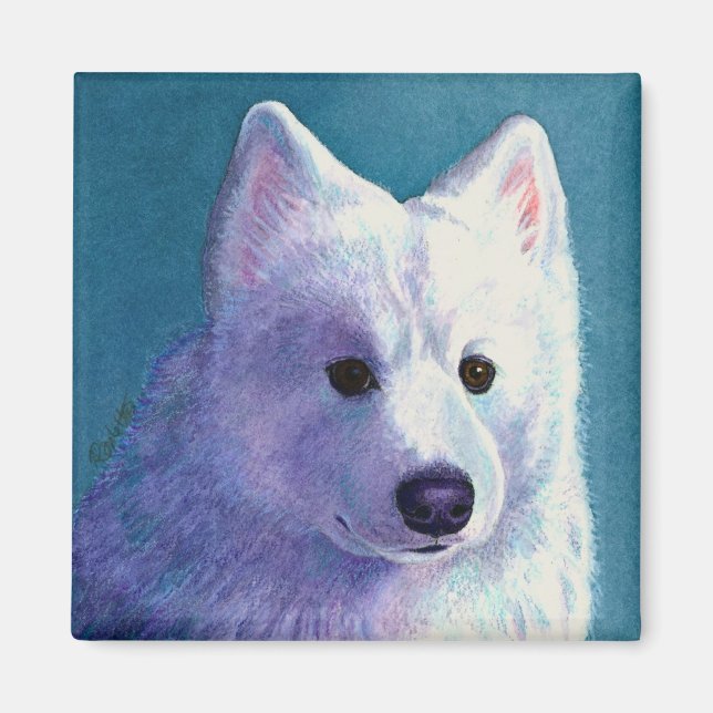 Íman Magneta de Cachorro Samoyed - "Buda" (Frente)