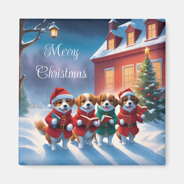 Íman Magneta de cães de férias (Frente)