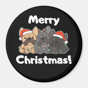 Íman Magneta de Cães-de-Natal de Bulldog Francês