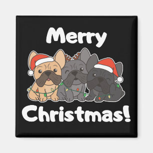 Íman Magneta de Cães-de-Natal de Bulldog Francês