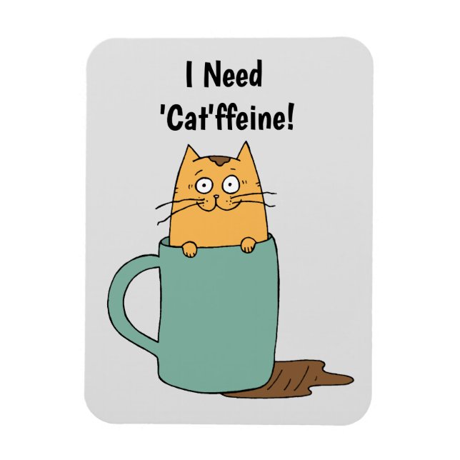 Íman Magneta de café de gato (Vertical)