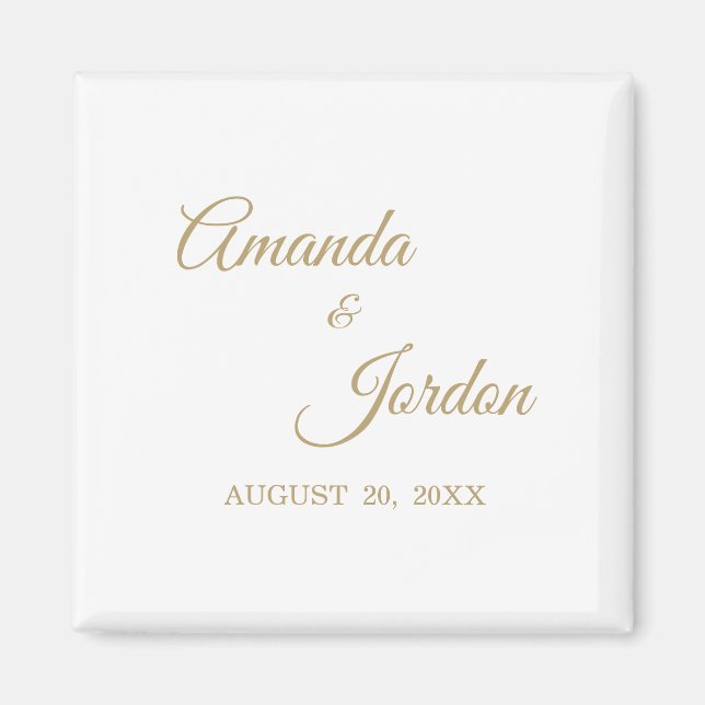 Íman Magneta de Caligrafia Dourada simples (Frente)