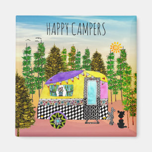 Íman Magneta de Camper Feliz e Bonita