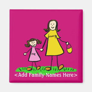 Íman Magneta de Caractere Personalizado da Família Mãe