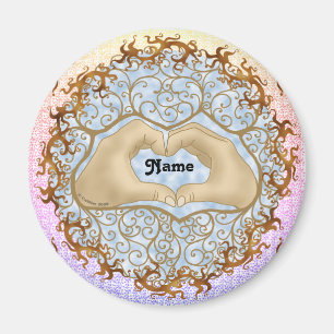 Íman Magneta de casamento das Mãos do Coração