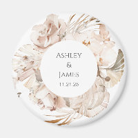 Magneta de casamento de jardim floral personalizad