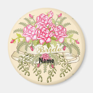 Íman Magneta de casamento rosa-noiva