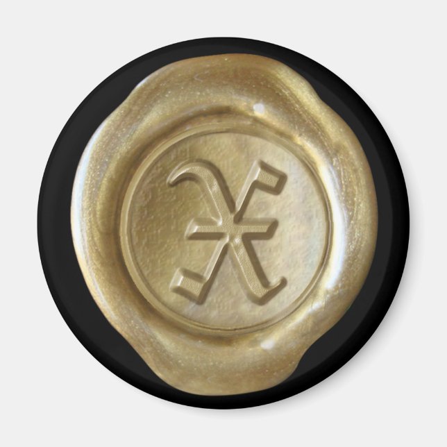 Íman Magneta de cera monograma - Dourado - Inglês antig (Frente)