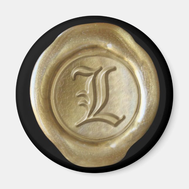 Íman Magneta de cera monograma - Dourado - Inglês antig (Frente)