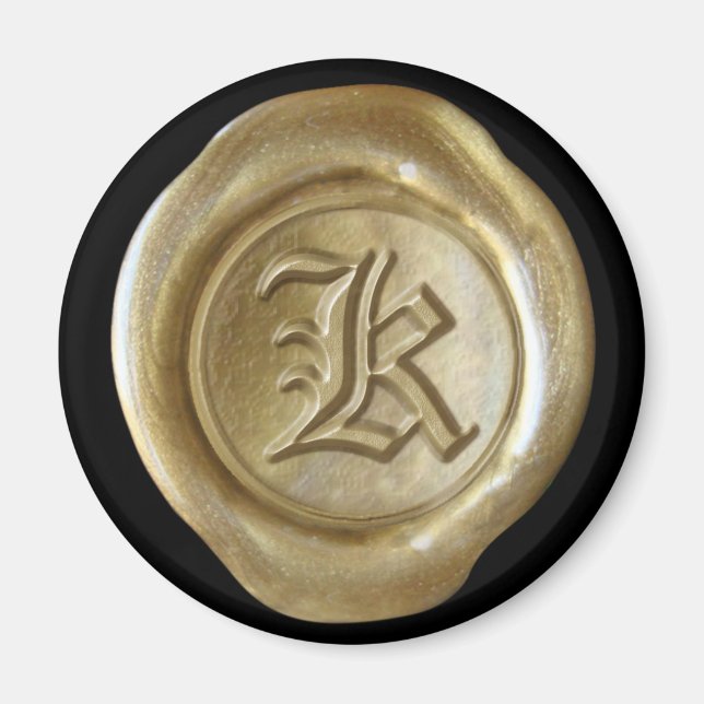 Íman Magneta de cera monograma - Dourado - Inglês antig (Frente)