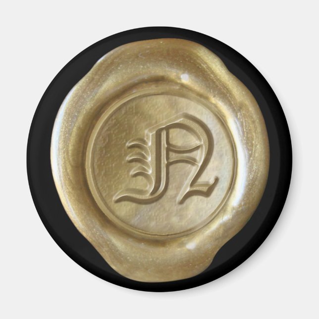 Íman Magneta de cera monograma - Dourado - Inglês antig (Frente)