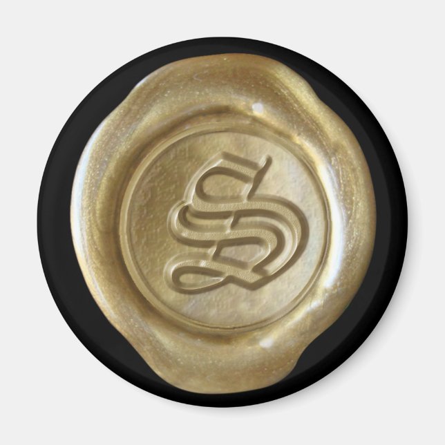 Íman Magneta de cera monograma - Dourado - Inglês antig (Frente)