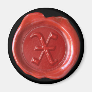 Íman Magneta de cera monograma - Vermelho - Antigo Ingl