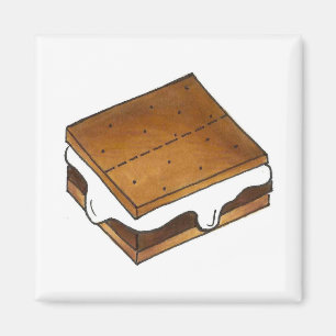 Íman Magneta de chocolate Marshmallow Smore S'mores Foo