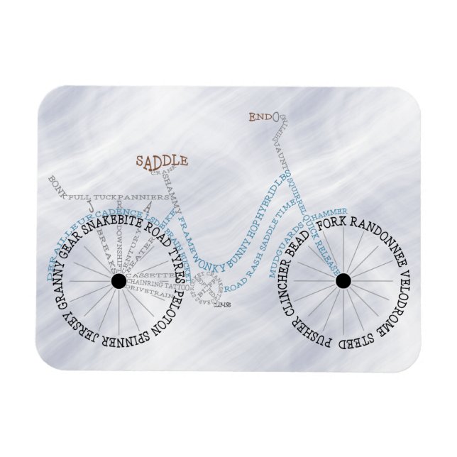 Íman Magneta de ciclismo de bicicleta tipográfica (Horizontal)