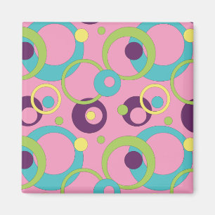 Íman Magneta de Círculos Rosa Funky