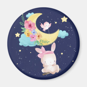 Íman Magneta de coelho com aquarela fina