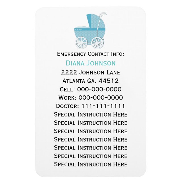 Íman Magneta de contato de emergência: Carruagem de beb (Vertical)