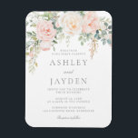 Íman Magneta de Convite Floral para Casamento Maravilho<br><div class="desc">Maravilhosa Blush Floral Wedation Magnet Siga nossa loja para muitos outros convites e designs</div>
