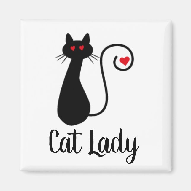 Íman Magneta de Coração Cat (Frente)