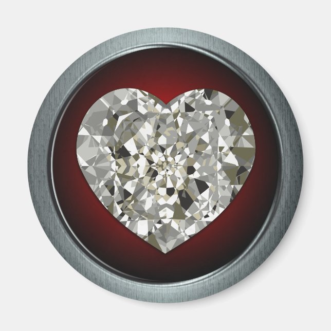 Íman Magneta de Coração de Diamante com Espumação (Frente)