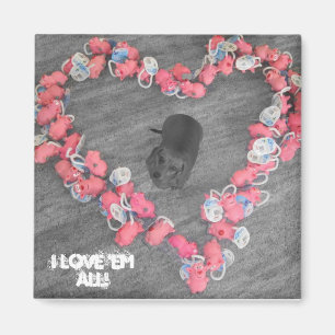 Íman Magneta de Coração do Cão-de-Ferro