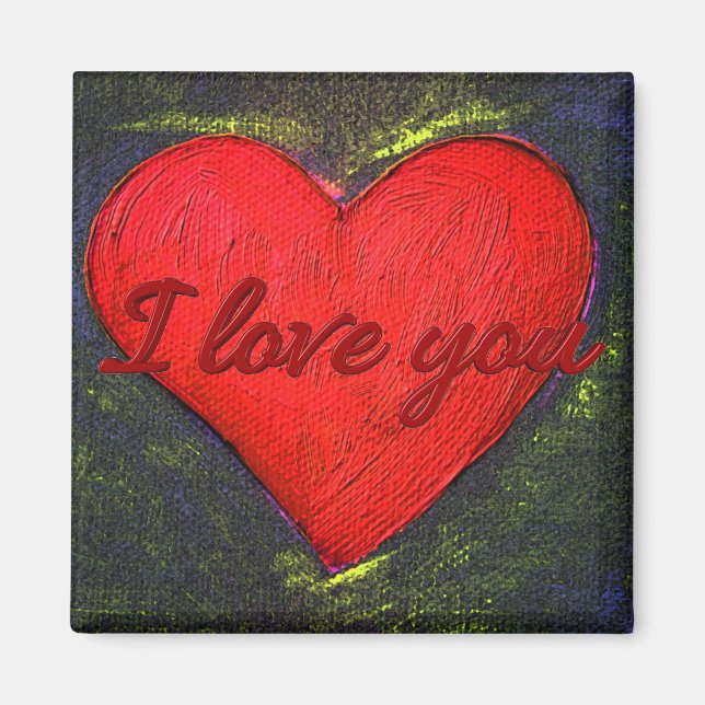 Íman Magneta de Coração Pintada (Frente)