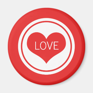 Íman Magneta de Coração Sleek, Vermelho