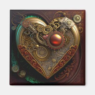Íman Magneta de Coração Steampunk